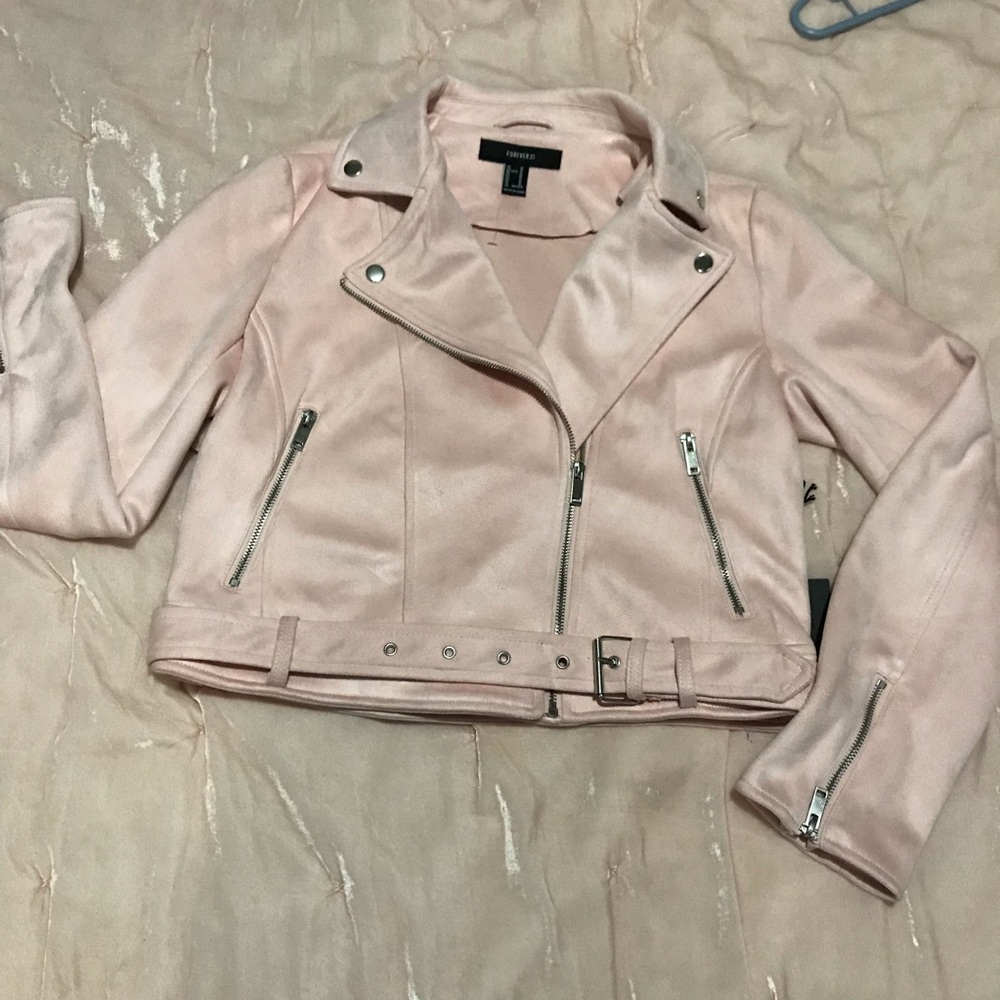 Faux Suede Moto Jacket